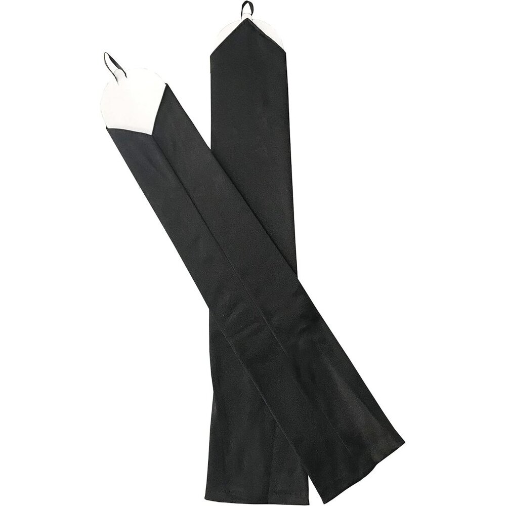 Women's Beautiful Black Long Satin Finger Loop Gloves Bridal Part Prom - Picture 3 of 4